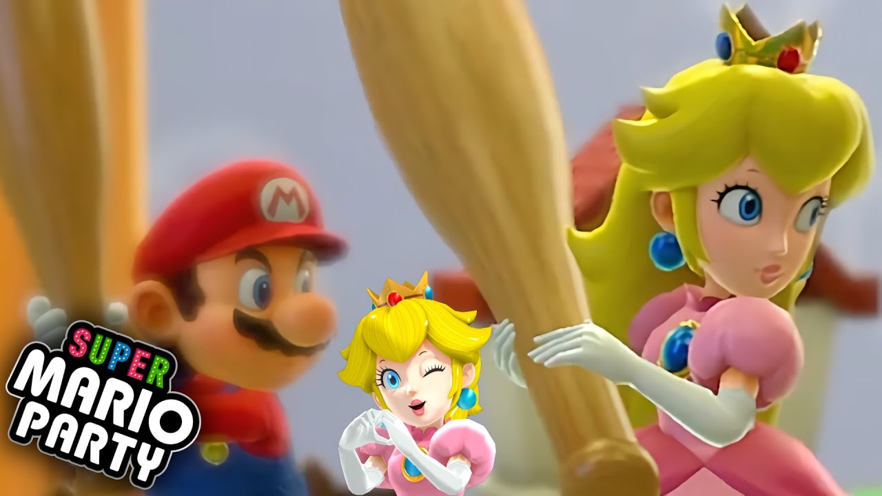 Super Mario Party Mini League Baseball Peach and Mario vs Shy Guy and Boo