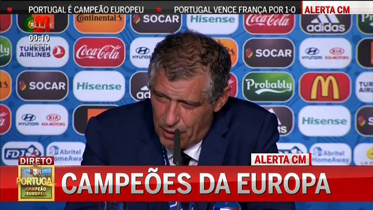 Euro 2016 Fernando Santos Confer&ecirc;ncia de Imprensa Portugal 1 x 0 Fran&ccedil;a Final