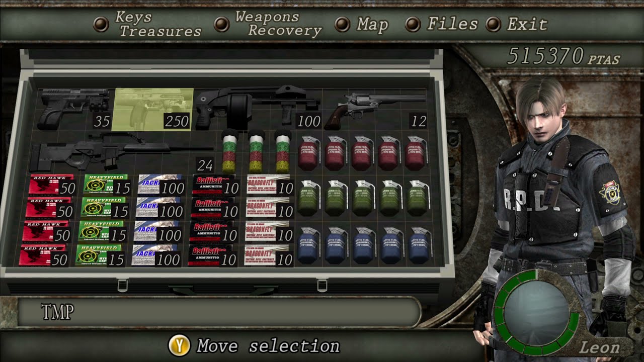 Resident Evil 4 Inventory ASMR (Normal Speed and Sounds)