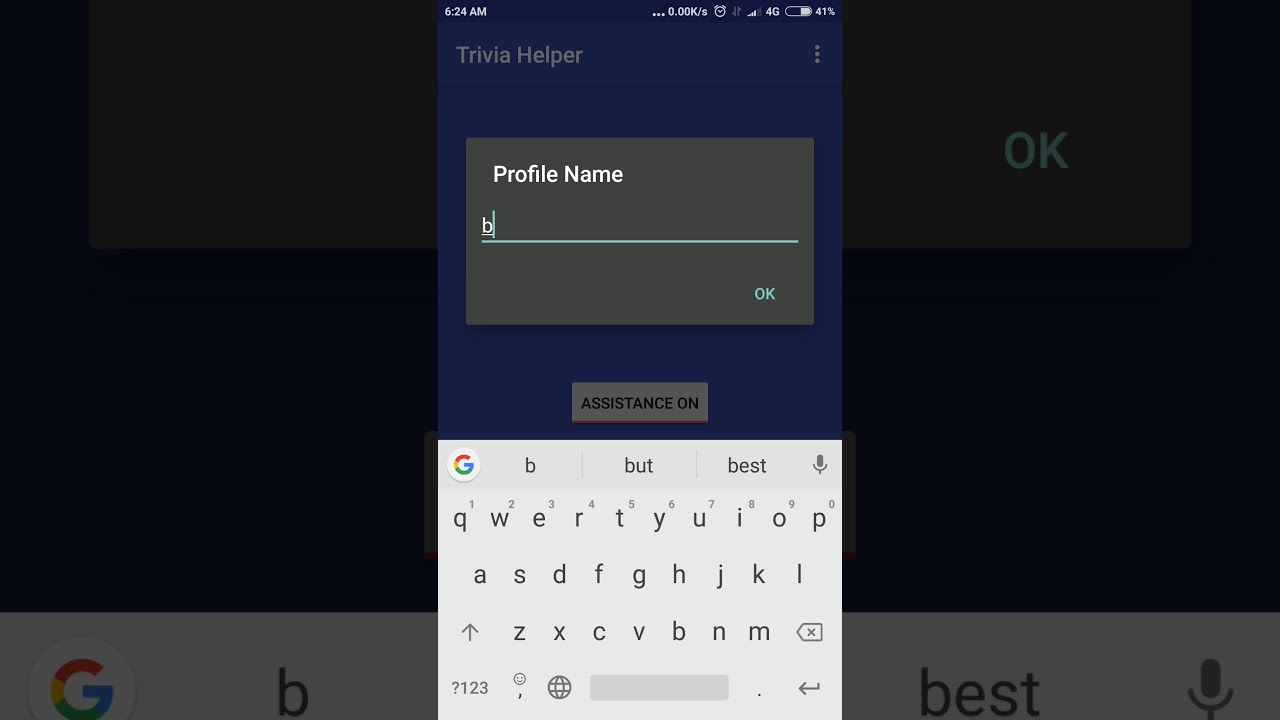 Trivia helper - Screen selection demo