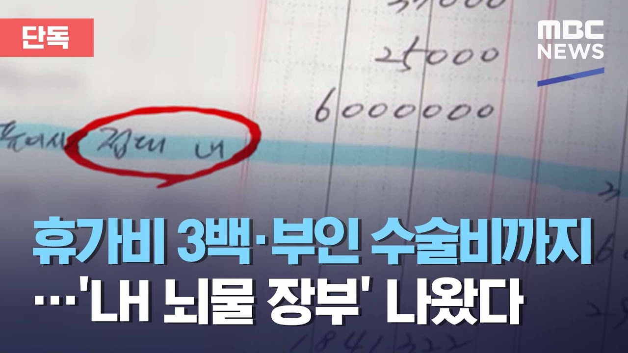 [단독] 휴가비 3백&middot;부인 수술비까지&hellip;'LH 뇌물 장부' 나왔다 (2021.03.18/뉴스데스크/MBC)