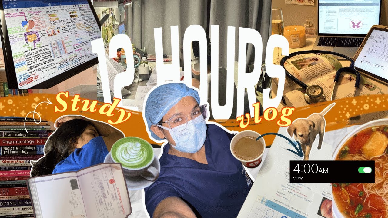 *12 HOUR* study challenge ft. Neet pg aspirant 🙇&zwj;♀️📖 (day2/7) 