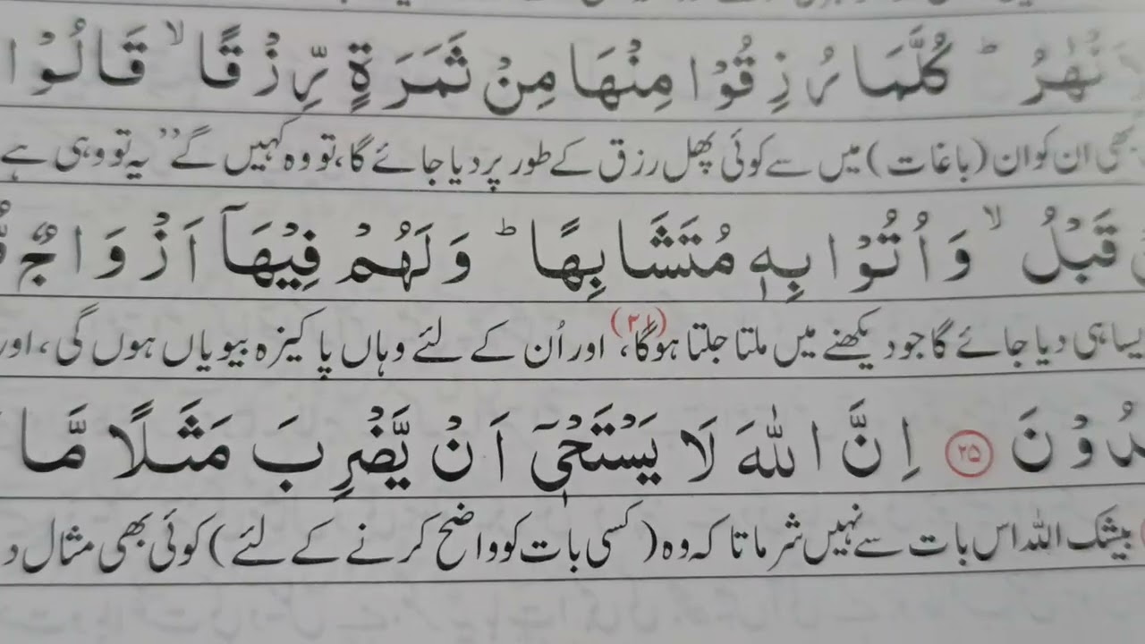 سورۃ البقرہ کی تیسری رکوع لفظی ترجمہ آسان 