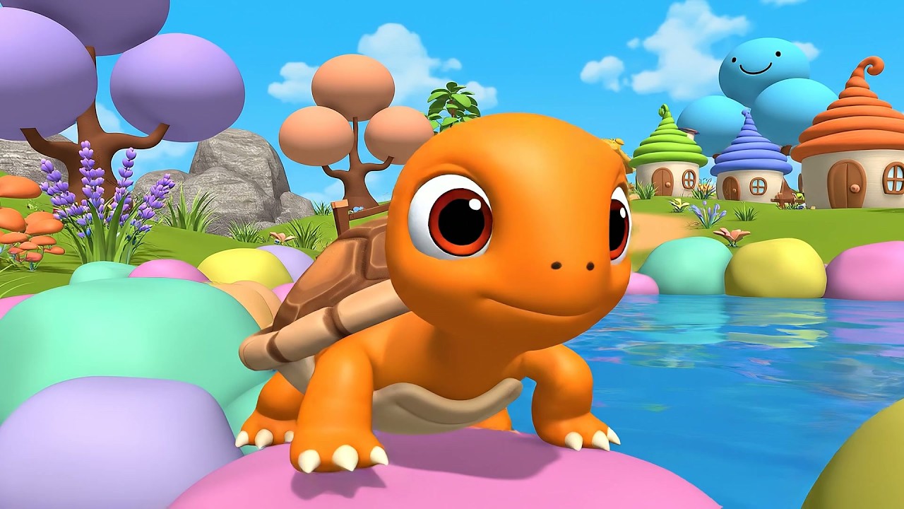 Five Little Turtles Crawl Crawl Crawl | Slow & Steady Counting Song for Kids