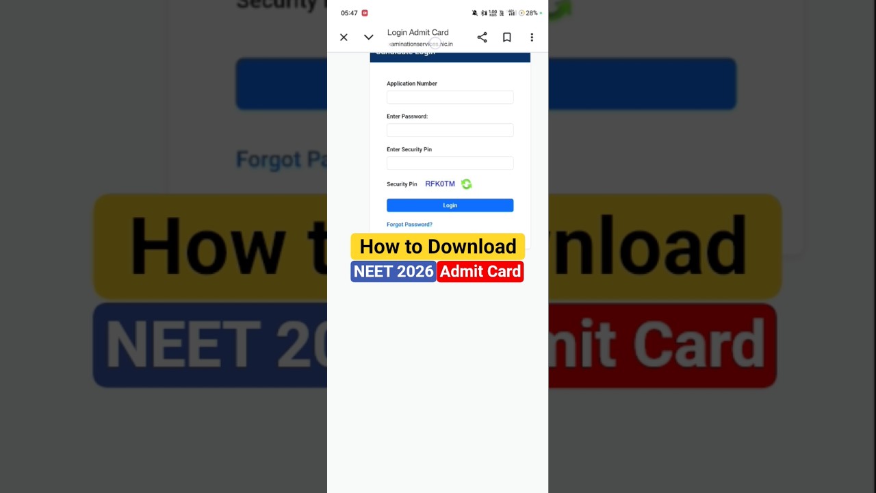 How to check NEET (UG) 2026 Admit Card/How to check NEET Admit Card