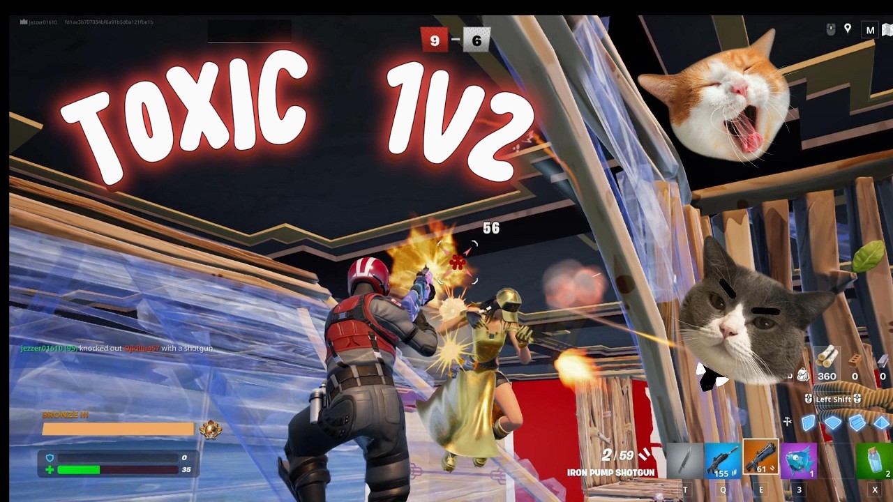 toxic RAGE and funny 1v2 on Fortnite 😂