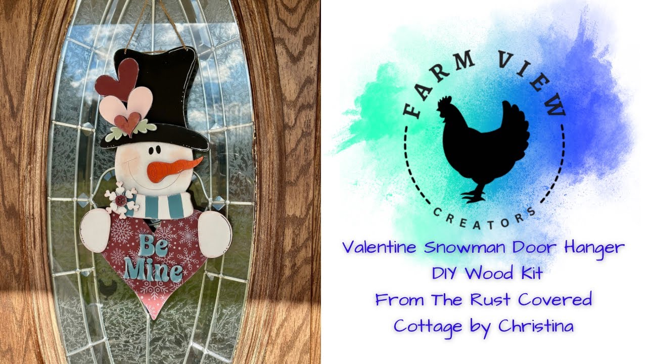 Paint This Adorable Valentine Snowman Door Hanger! ❄️❤️ DIY Tutorial @RustCoveredCottage 