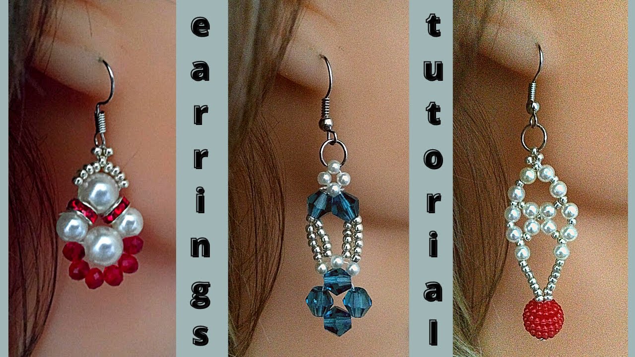 DIY elegant earrings//  Beaded earrings tutorial//