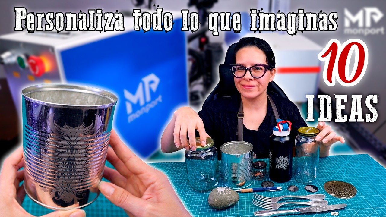 10 Ideas para personalizar objetos únicos con MONPORT Grabadora laser de fibra Galvo 30W + unboxing