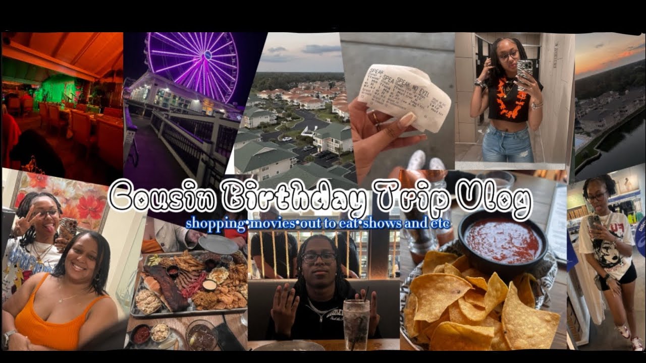 Cousin 21st Birthday Trip Vlog 🫶🏽 || shopping, movies,out to eat,fire show and etc