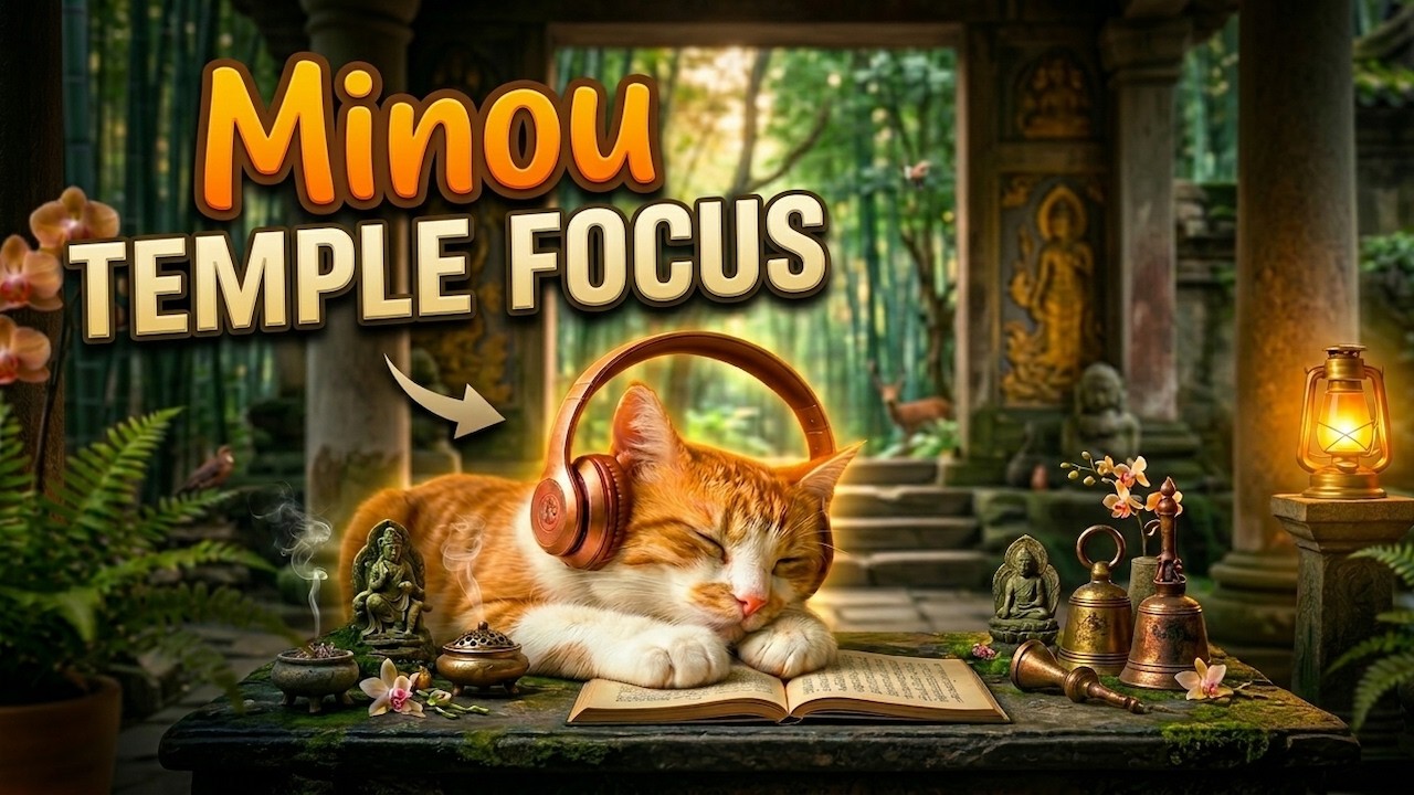 Minou Temple Focus 🏯 Lofi Beats for Deep Work & Study (3 Hours, No Ads)
