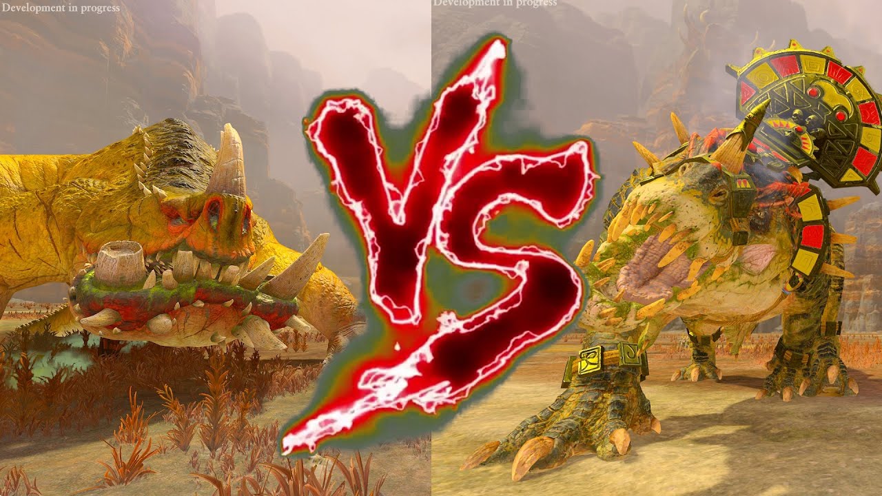 Toad Dragon VS Feral Dread Saurian. Total War Warhammer 3