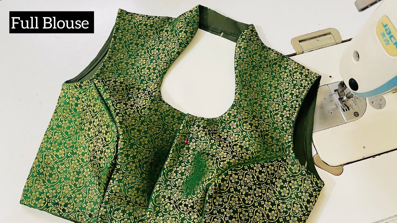 Halter Neck Blouse Design cutting and Stitching | High Neck Blouse Design | Full Blouse Cutting
