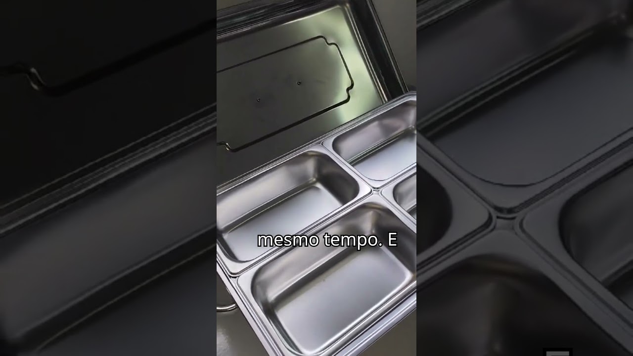 Rechaud Inox Retangular 9 Litros C/ 4 Cubas Gn Banho Maria