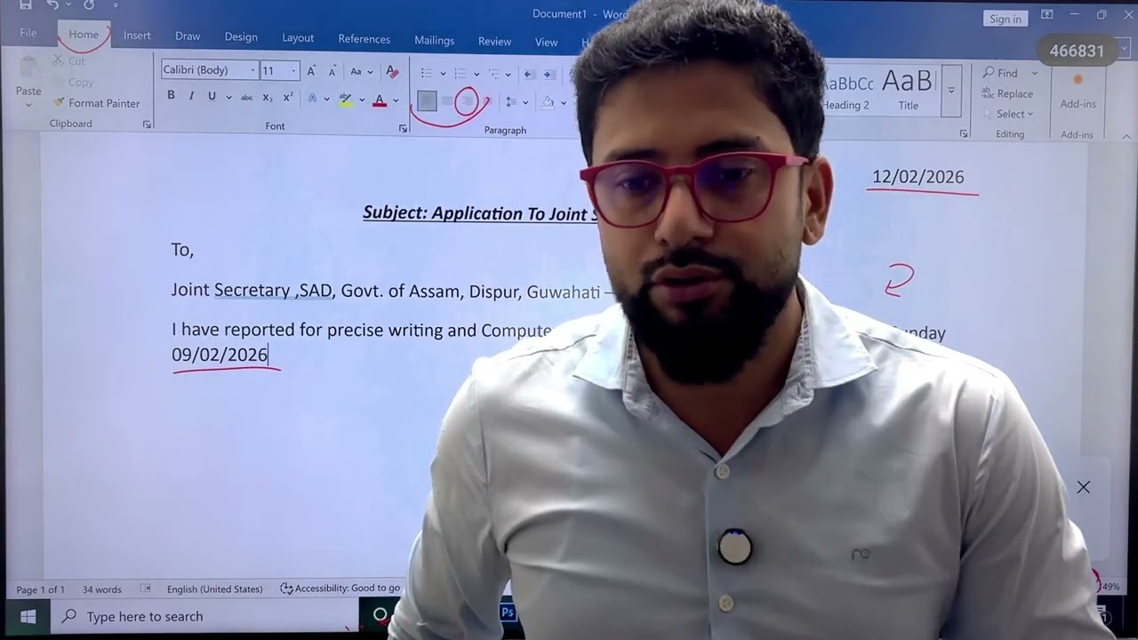 Word Paper 5, Assam Govt Computer Skill Test Demo Paper 2026. #skilltest2026 #assamgovtjobs