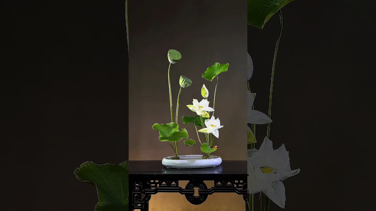 Lotus Pond Under Moonlight &mdash; Chinese-style Floral Arrangement Tutorial #foryou #bonsai #youtube