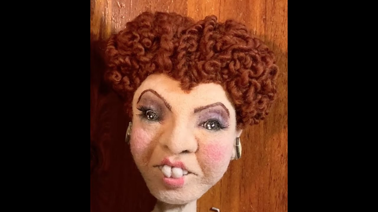 How to make doll hair, needle felted doll.