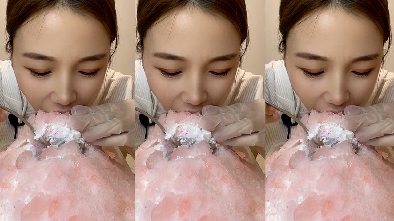 QIAN EATING ICE / MUKBANG ICE / 吃冰😈小达人😈燕子 #mukbang #asmrsounds