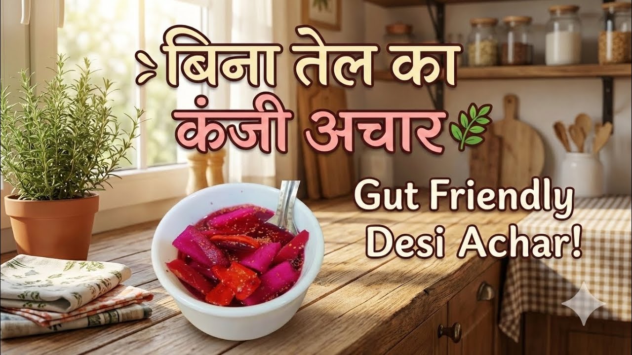बिना तेल का कंजी वाला अचार | पेट के पाचन के लिए आसान देसी रेसिपी | Oil Free Kanji Achar Recipe