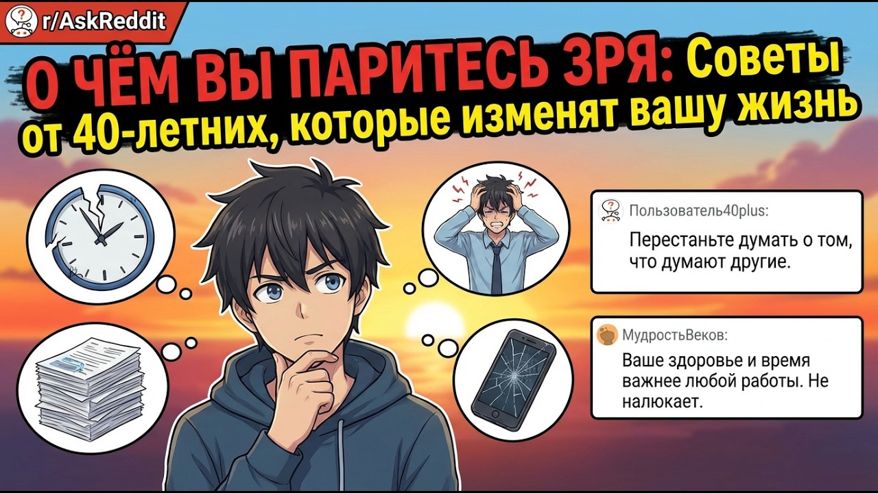 О ЧЁМ ВЫ ПАРИТЕСЬ ЗРЯ: Советы от 40-летних, которые изменят вашу жизнь | r/AskReddit