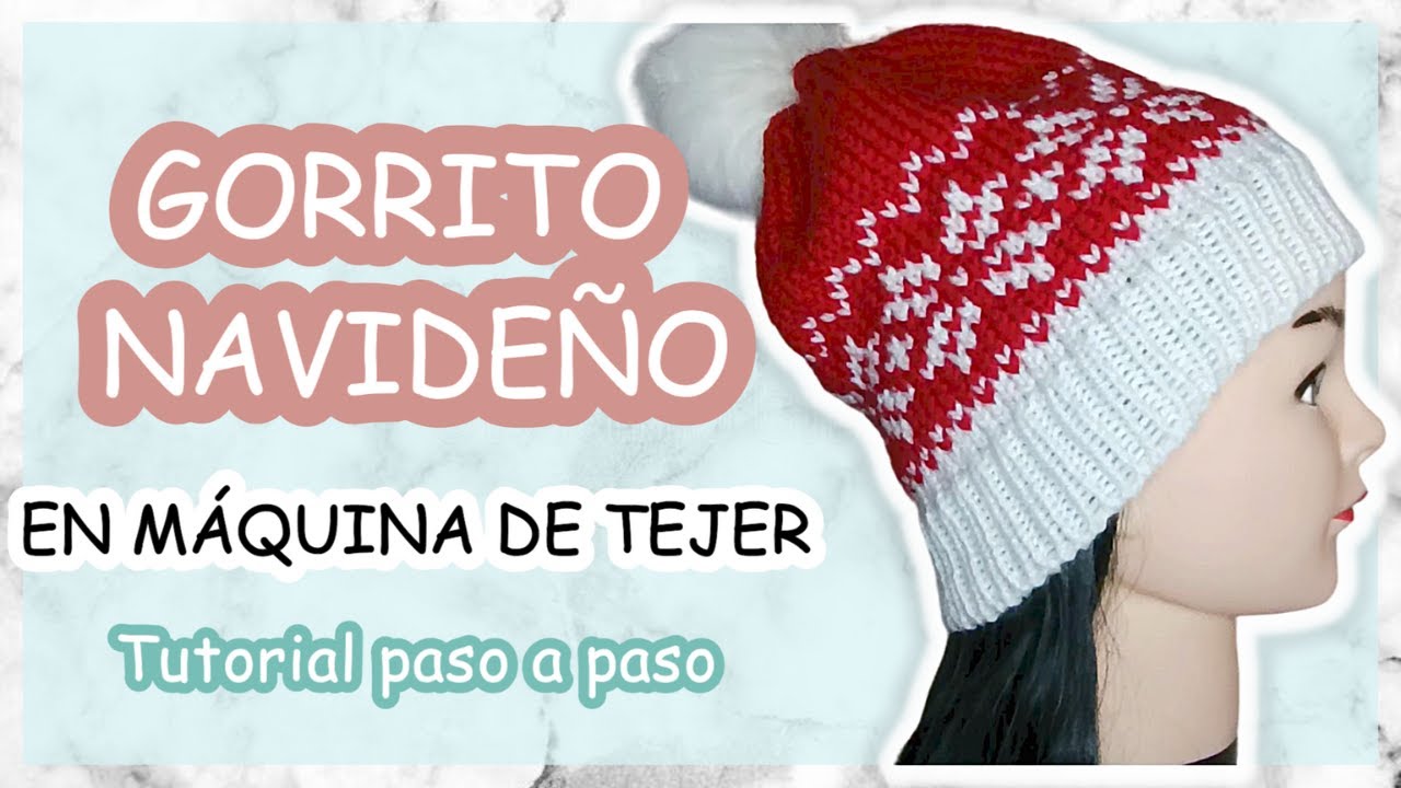¿Cómo tejer un GORRO NAVIDEÑO en una MÁQUINA DE TEJER? | Comfy Tejidos