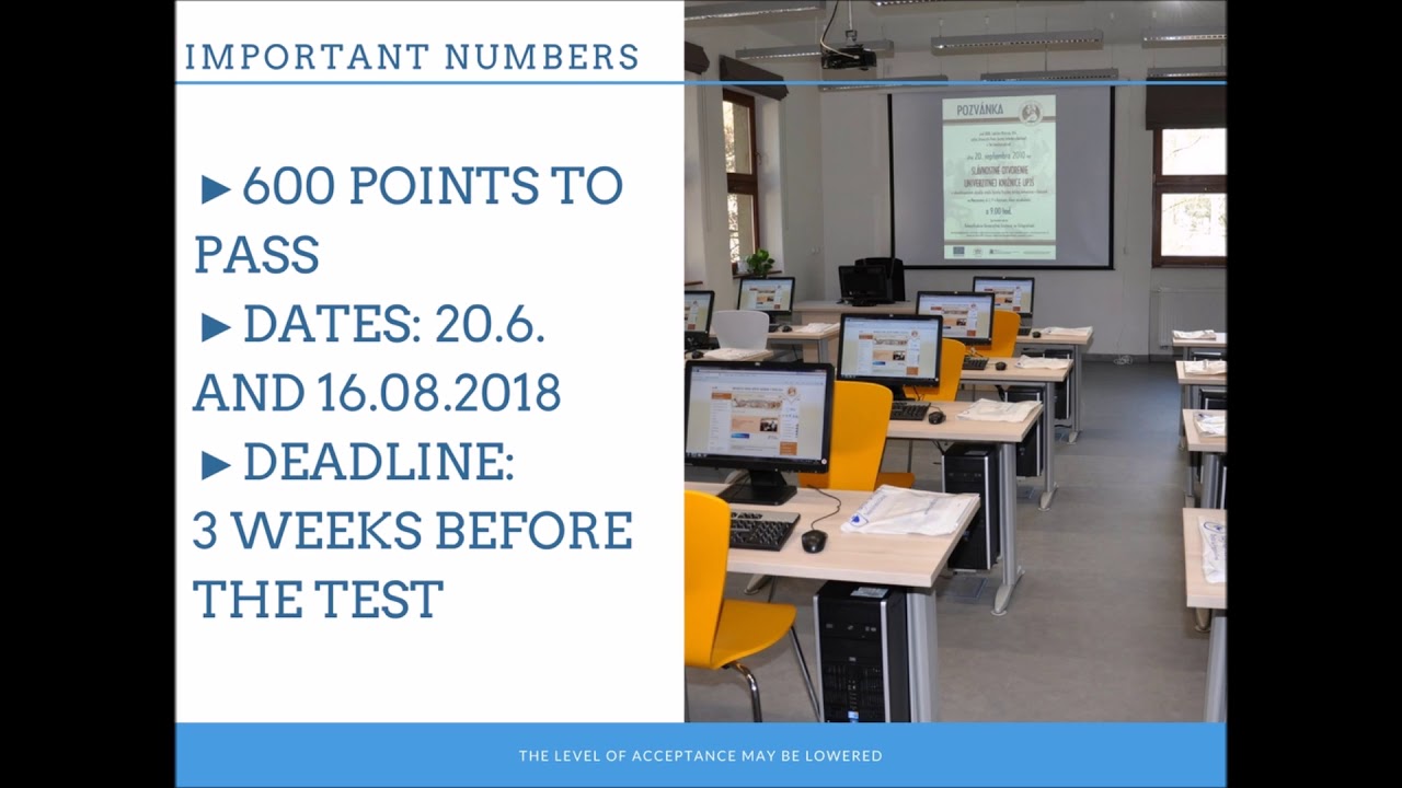 Entrance examination Kosice 2018/2019