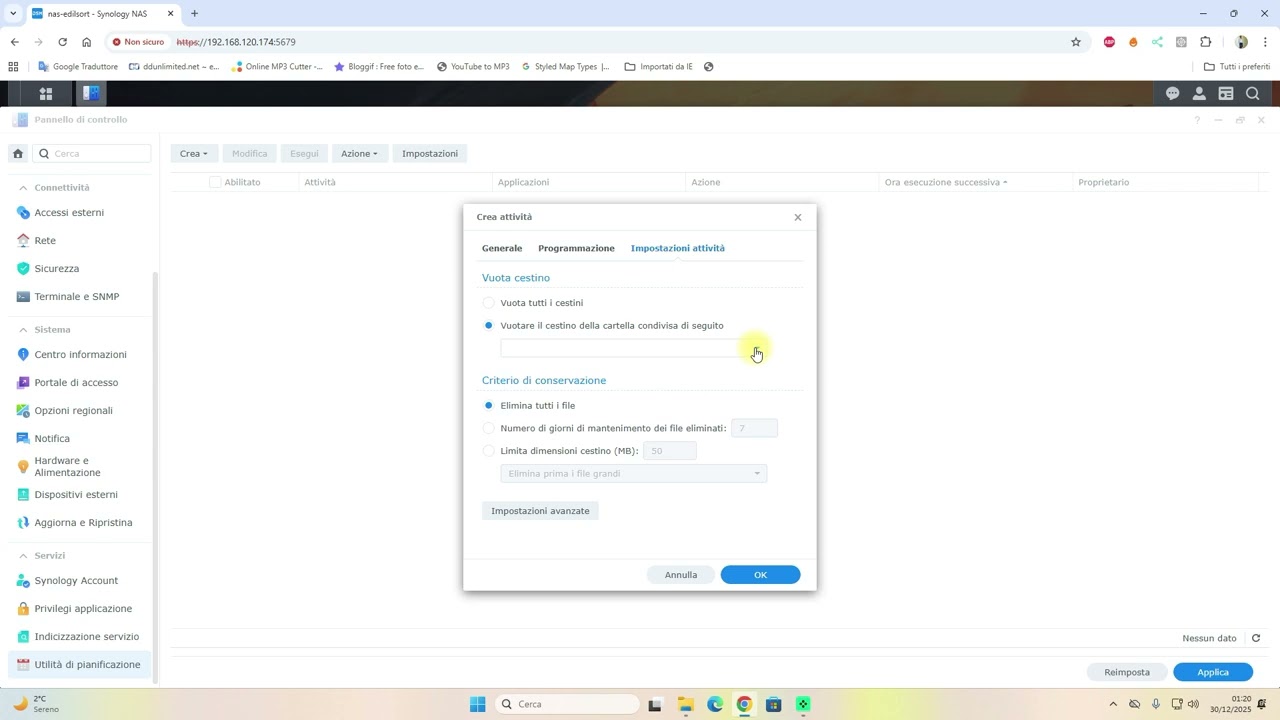 Svuotare automaticamente il Cestino di una cartella condivisa su Synology NAS | GiovaTech