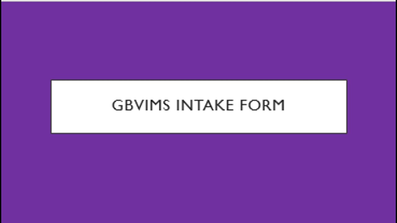 GBVIMS Intake Form
