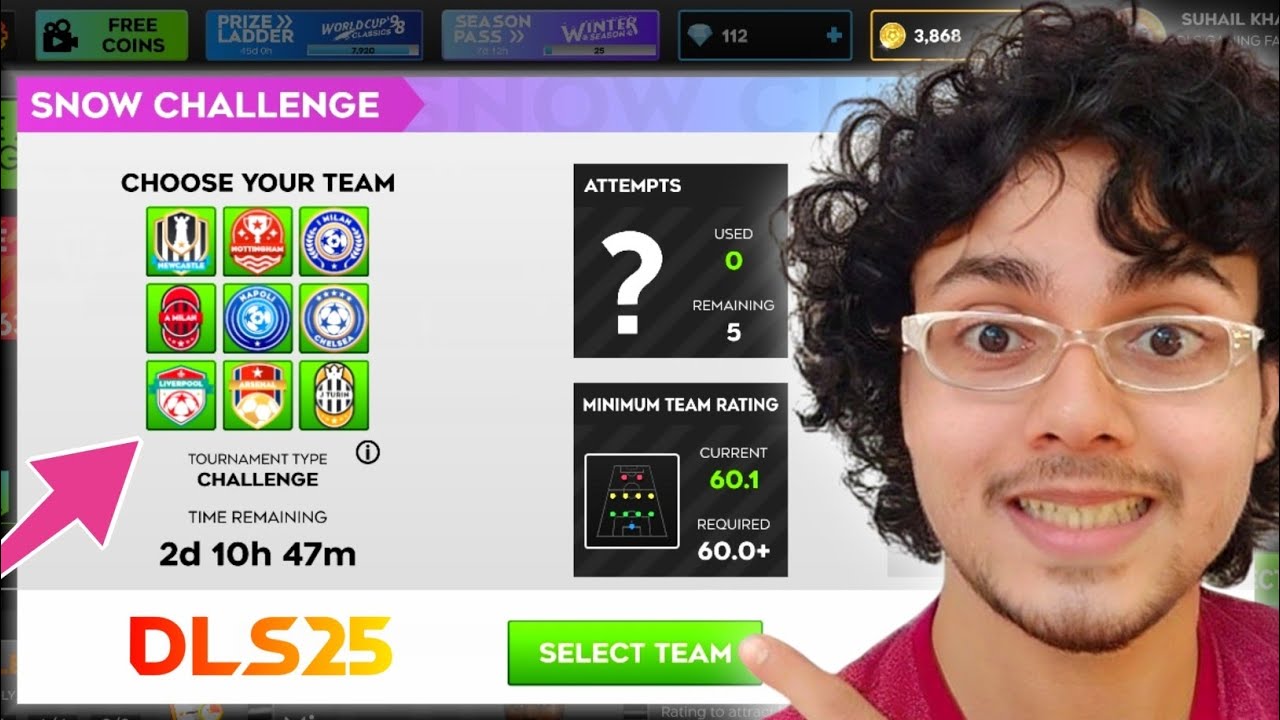 I PLAYING THE * NEW * SNOW CHALLENGE! &  MY FIRST LIVE EVENT! WITH LIVERPOOL TEAM - DLS 25