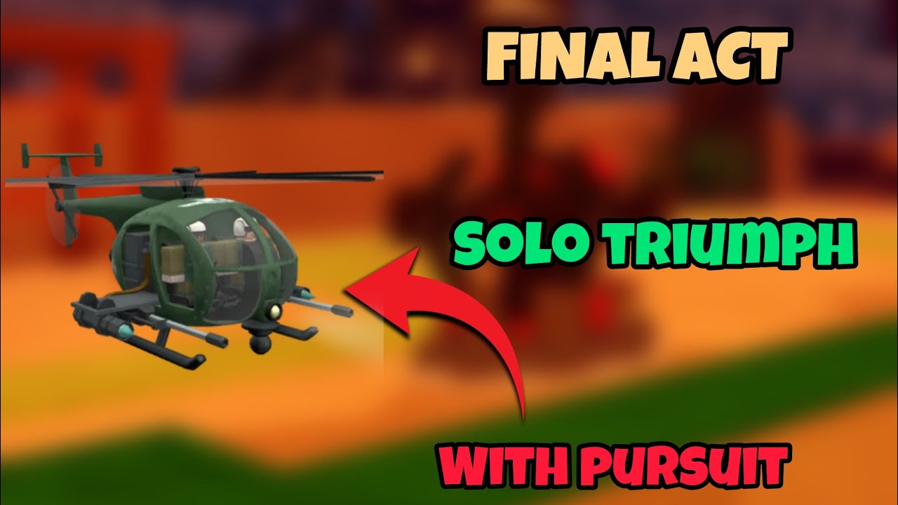 Final Act Solo Triumph with PURSUIT! | Roblox Tower Defence Simulator