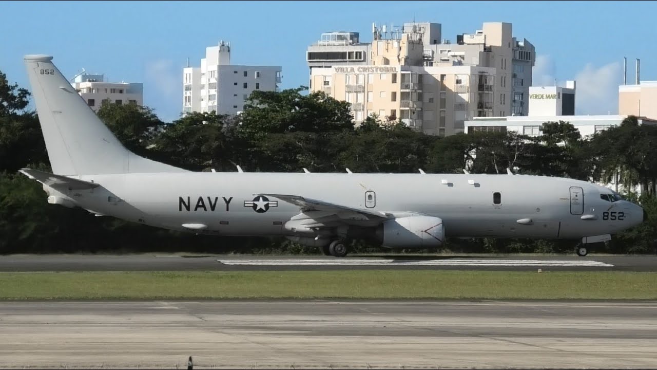 San Juan Airport: US Customs P-3 & US Navy P-8A Poseidon!