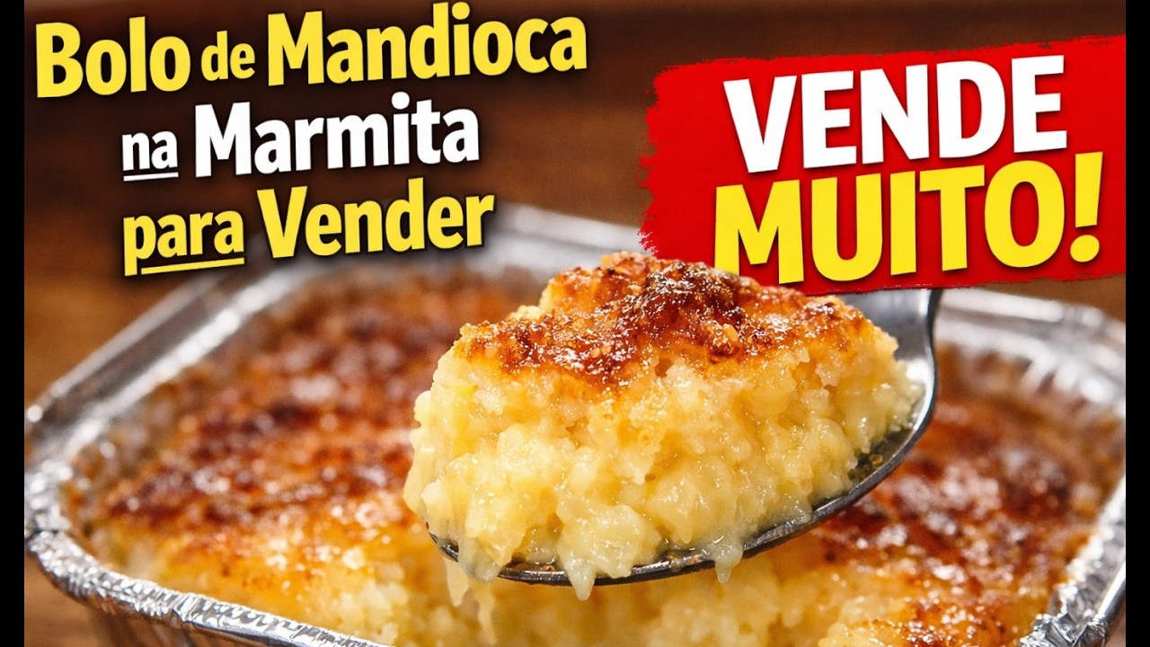 Vende como água! BOLO DE MANDIOCA CREMOSO NA MARMITA! Produto com memória afetiva! Com precificação