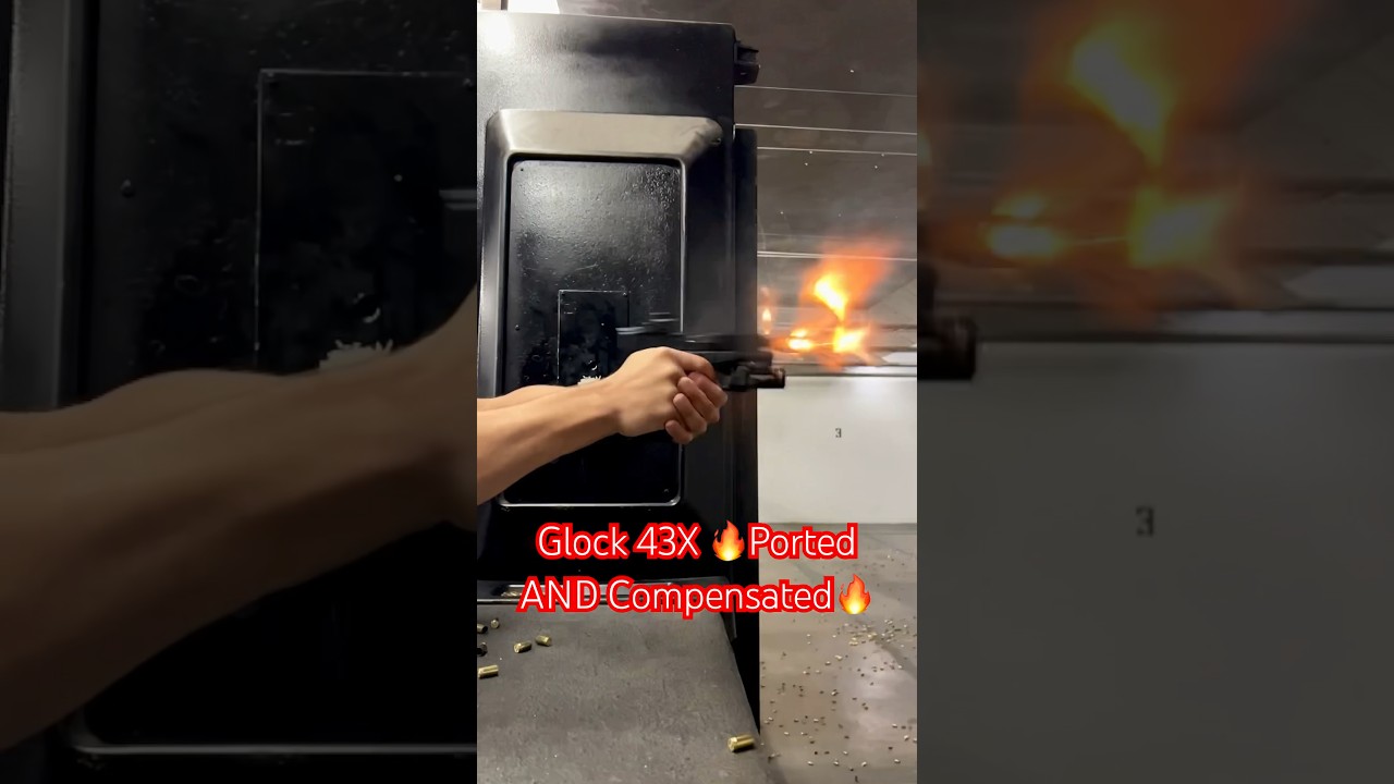 Glock 43X | 👀Ported AND Compensated 👀 | Blazer 124 | #glock #compensator #ported #barrel #blazer