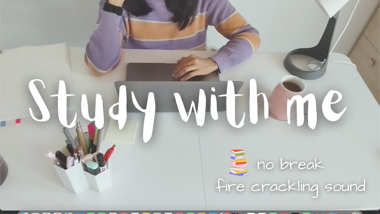 🔥 Study With Me (1 Hour Real Time) | Fire Crackling Ambience | Deep Focus, No Breaks