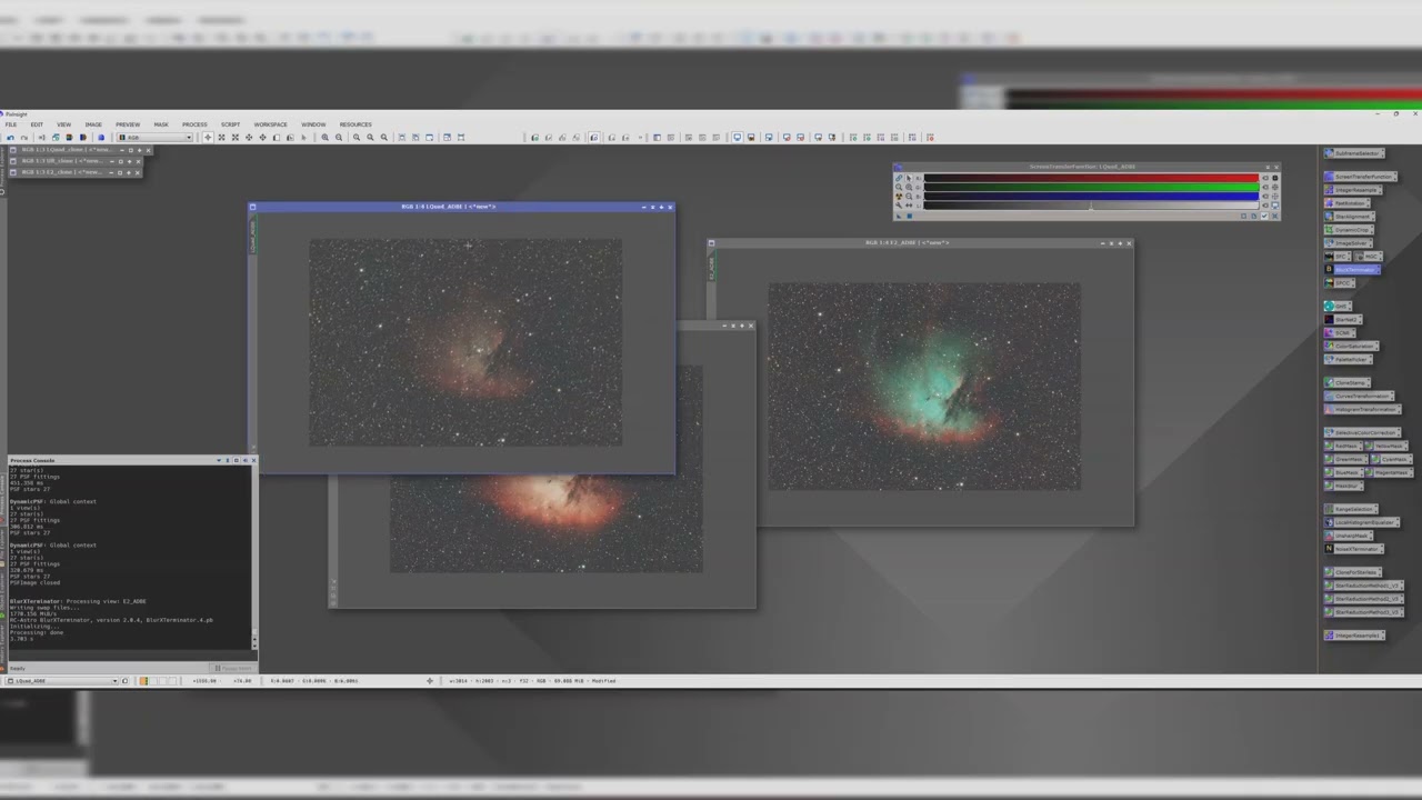 The Pacman Nebula PixInsight walkthrough: Hα/OIII + SII/OIII + RGB stars