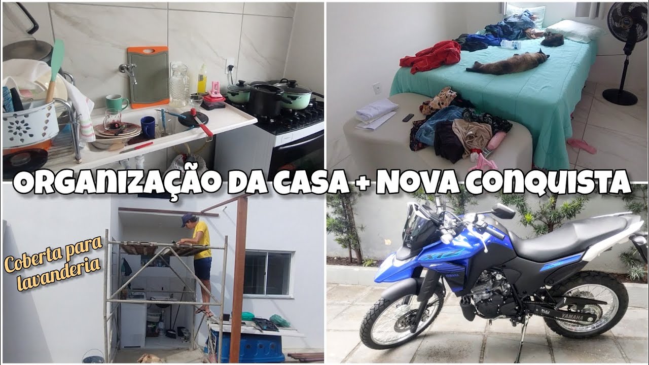 Organização da casa / Fizemos uma coberta para área de serviço / Nova conquista