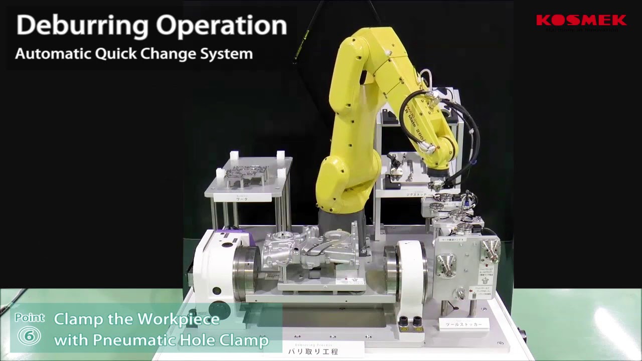 【KOSMEK】Robot Tool Changer  Pallet Setup  Robot Deburring Image  iREX 2015