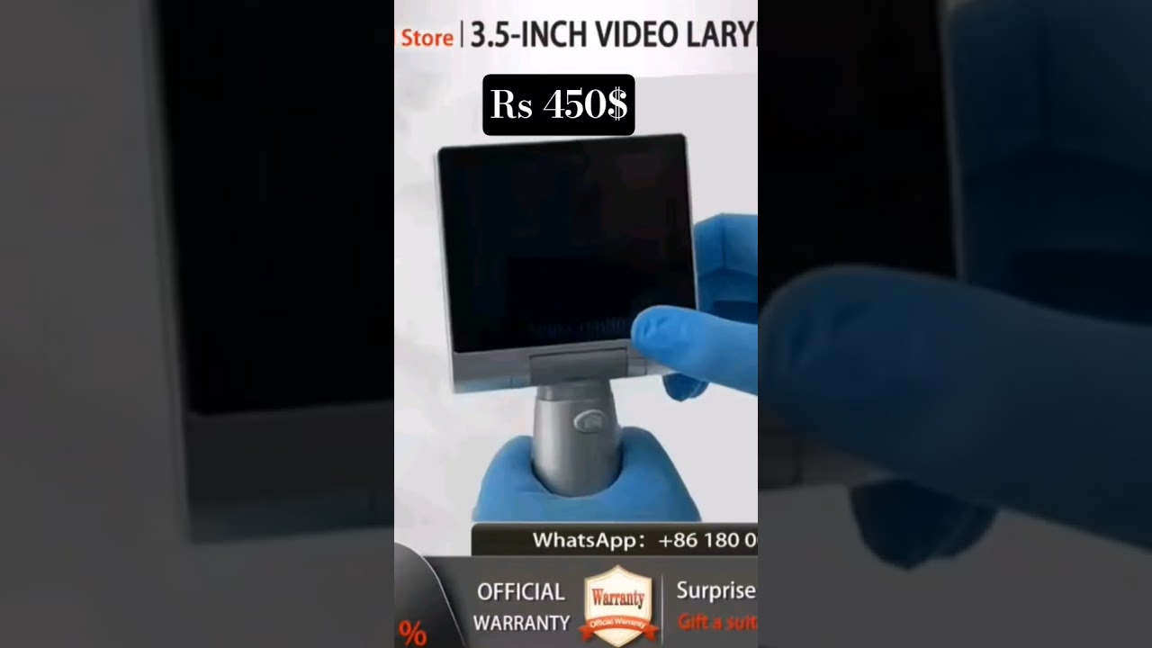 Rs 450$ Anesthesia Digital Video Laryngoscope 3.5 Inch High Resolution Touch #digitalvideo #ekgtech
