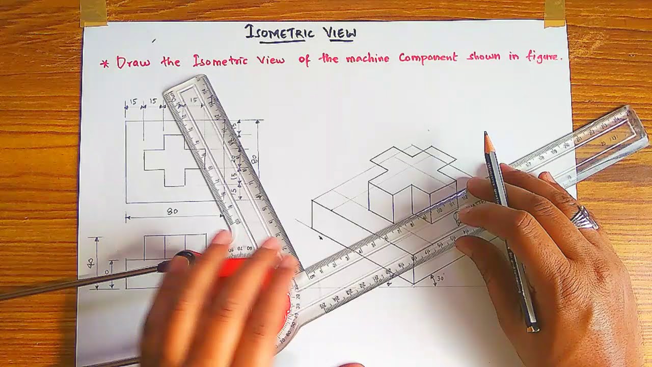 Problem 21 | Isometric view of machine component (English)by M.A.Mehboob