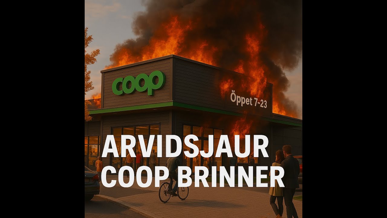 Arvidsjaur - Coop brinner