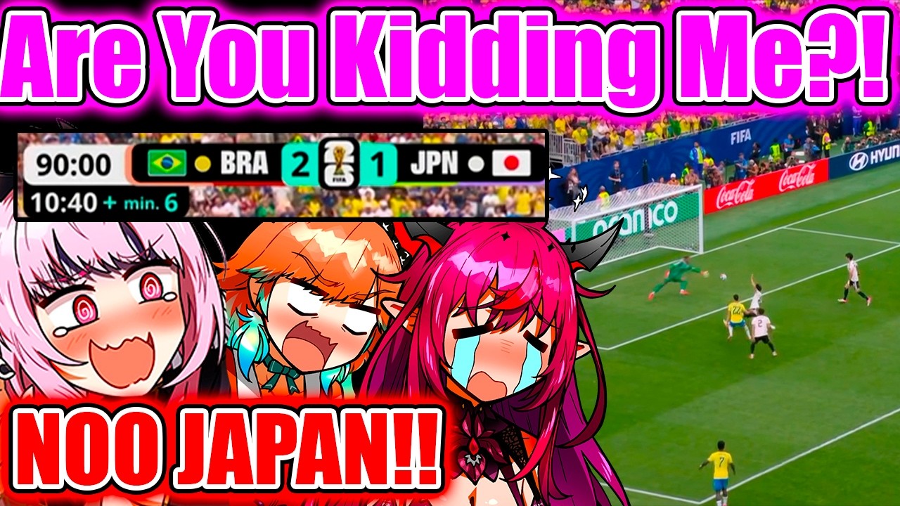 Calli, Kiara And IRyS' Reaction When Brazil Scored In The 96th Minute Against Japan