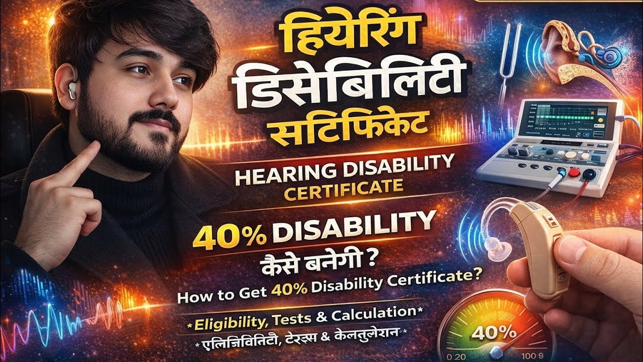 Hearing Disability Certificate 40% कैसे बनेगा कैसे होता है टेस्ट Govt Jobs Neet Jee Benefits #PwD