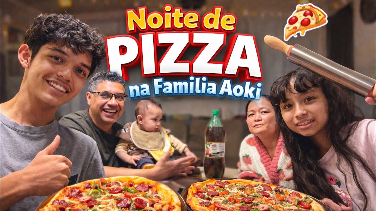 Noite de Pizza na Família Aoki 