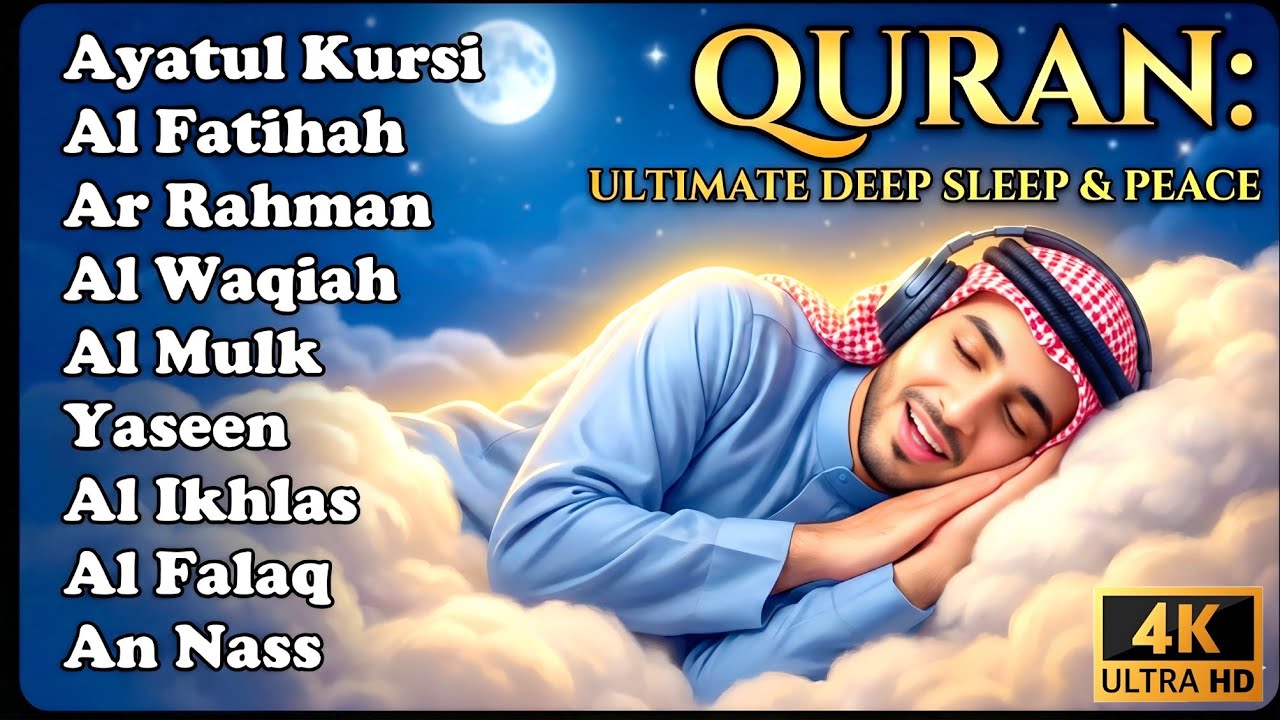 Quran for Deep Sleep & Anxiety Relief: Yasin, Ar-Rahman, Al-Waqiah, Al-Mulk Qori Yasser