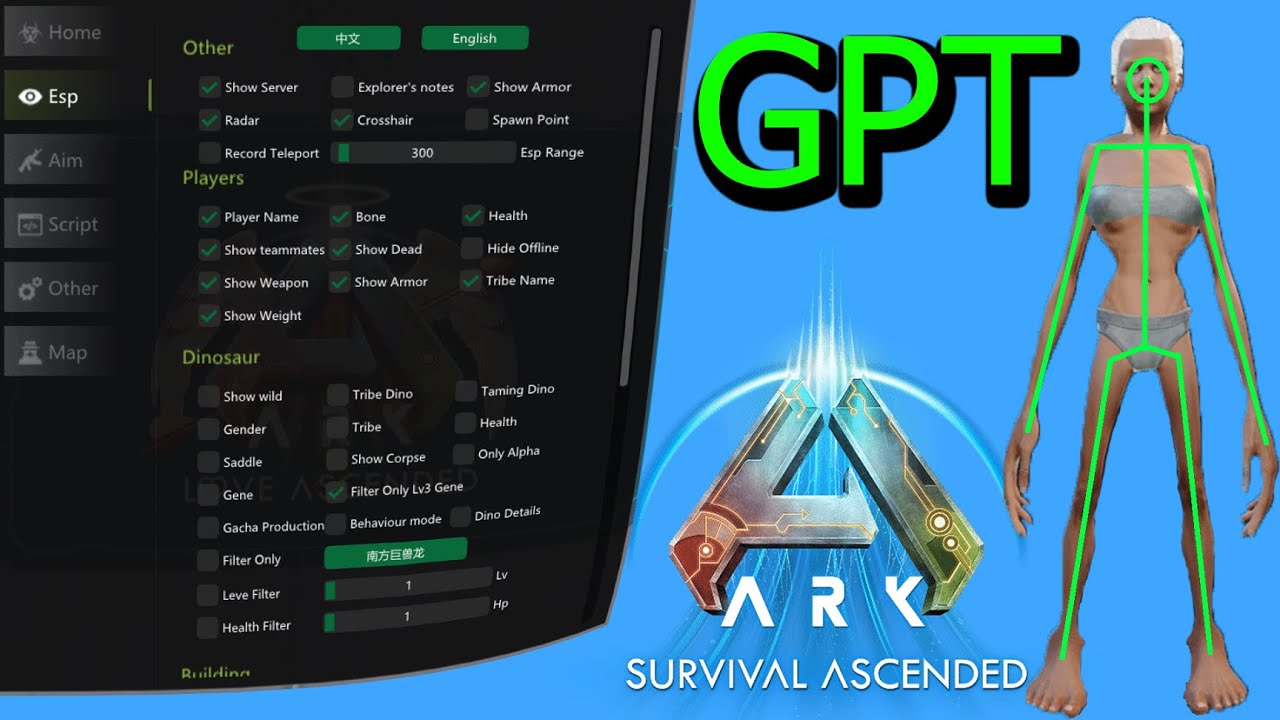 GPT | ARK ASCENDED HACK/CHEAT | AIMBOT | ESP | MISC