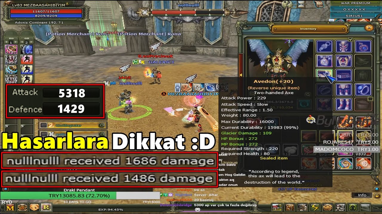 DomenicoWacco - Reb +20 Avedonlu Chara Girip | Warrior'un Gücünü Gösteriyor! | Knight Online