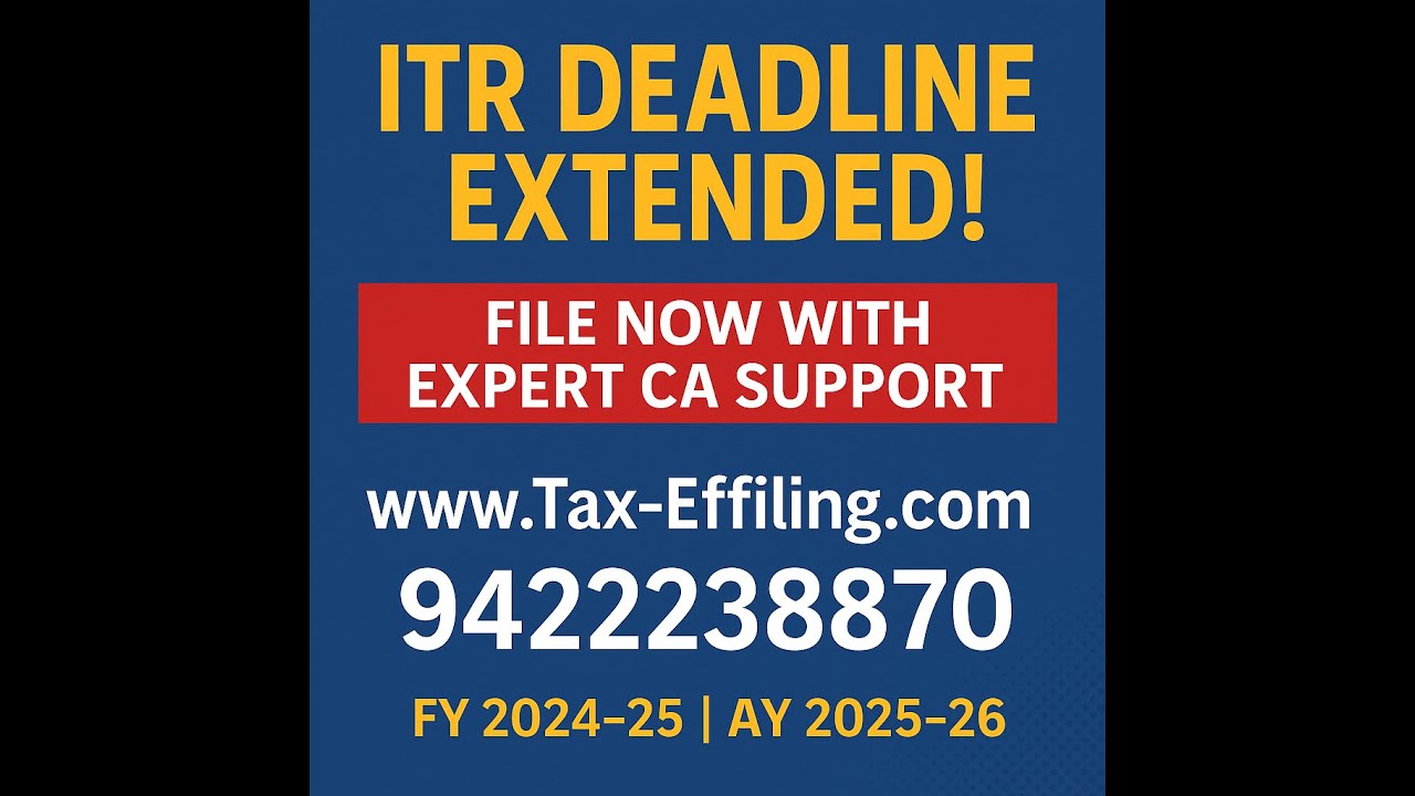 📌 Extended ITR Filing Deadline FY 2024-25 | File with Experts at   