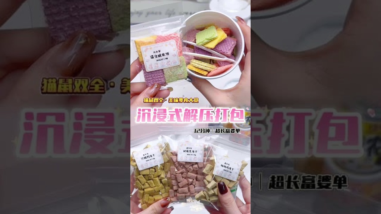 12分钟！富婆猫鼠双全～太爽了 #解压 #沉浸式 #仓鼠 #宠物 #打包视频