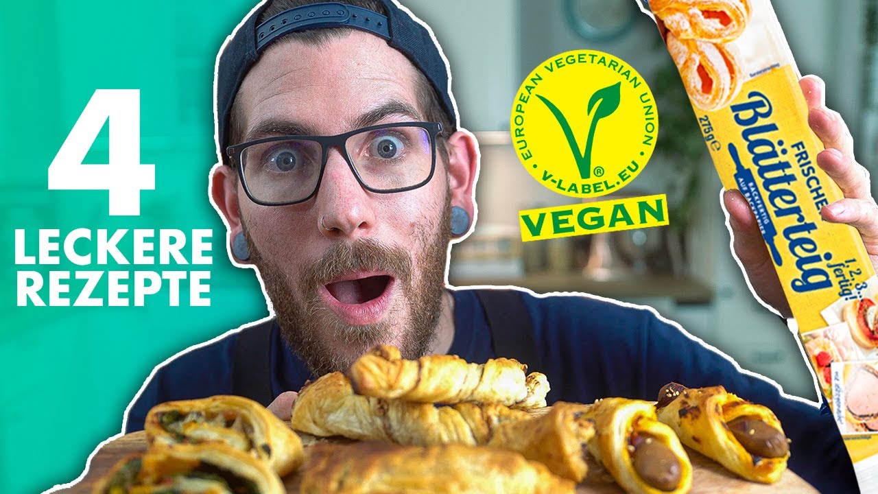 4 VEGANE REZEPTE MIT BLÄTTERTEIG | Nutella, Würstchen und mehr!