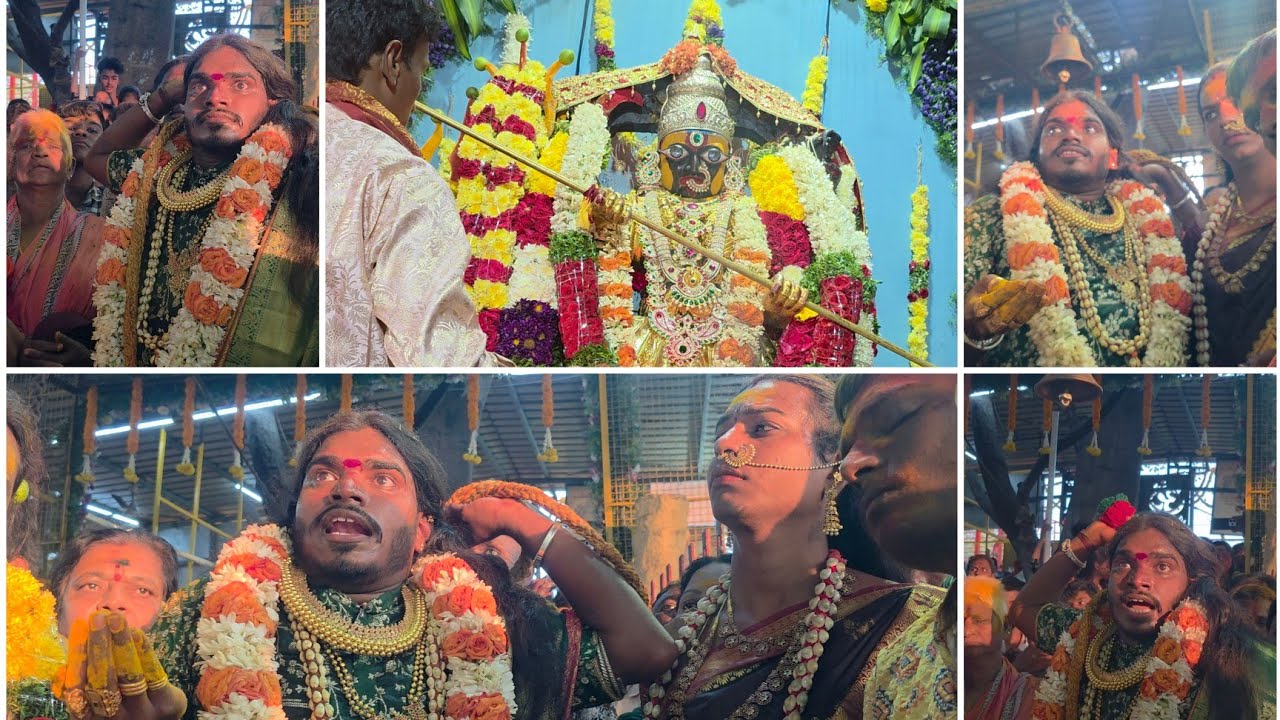 Vamshi Bonam kolupu at Falaknuma Kali mata temple bonalu ll2025  #bonalu2025 #virelvideo #falaknuma 